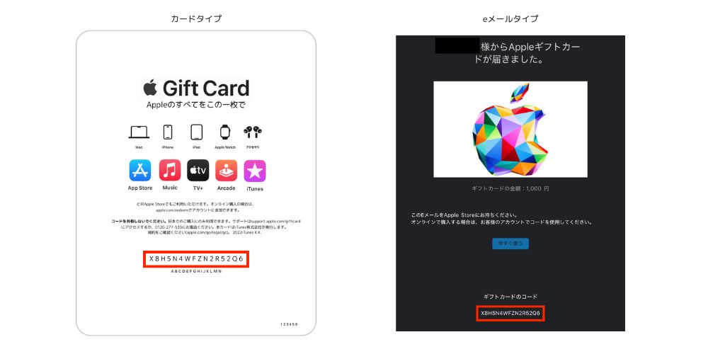 Appleギフトカード コード
