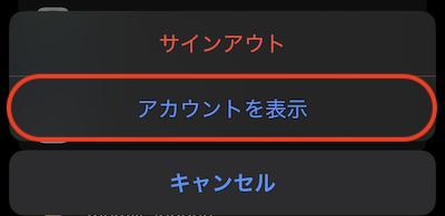iPhone アカウントを表示